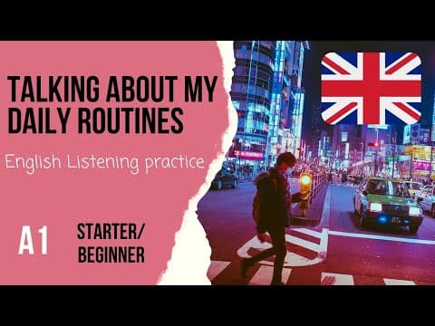 Beginner English listening practice/speaking practice Level 1/A1🍽🚴Talking about my daily routines